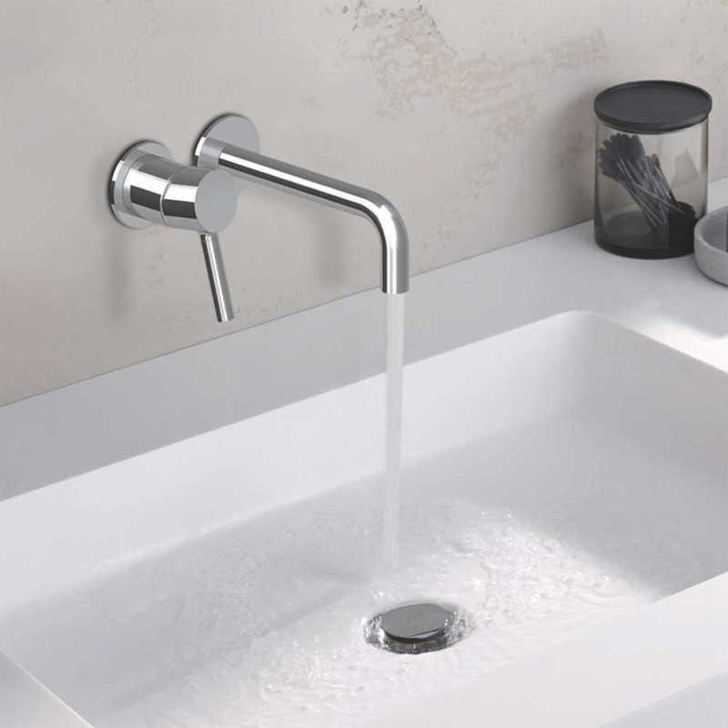 Studio G Wall Mounted Single Lever Basin Tap Chrome NotJustTaps.co.uk